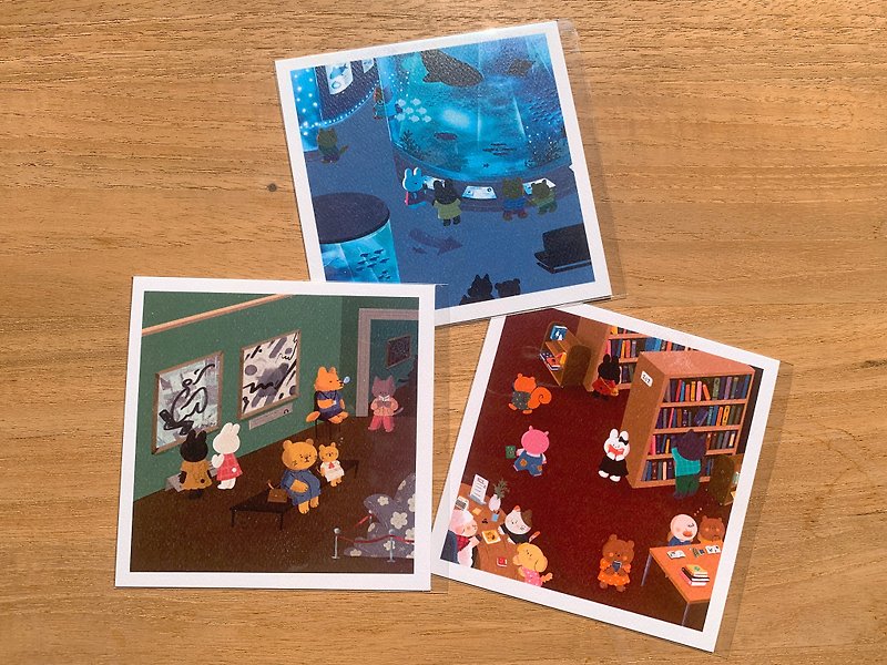 Mini Indoor Series - Square Postcard - Cards & Postcards - Paper Multicolor