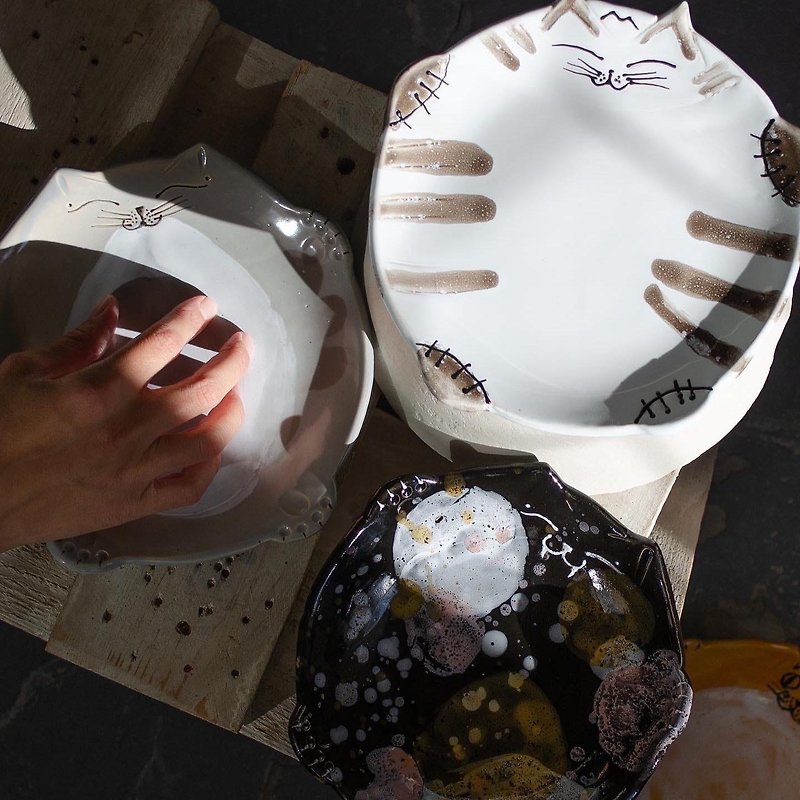 ดินเผา เซรามิก ขาว - Cute Panda Ceramic Lunch Plates / Personalized Panda Bear Dessert Plates