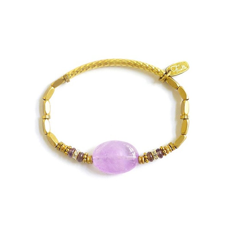 Ficelle | Handmade Brass Natural Stone Bracelet | [Amethyst] Zeus's Candy Jar - Bracelets - Gemstone 