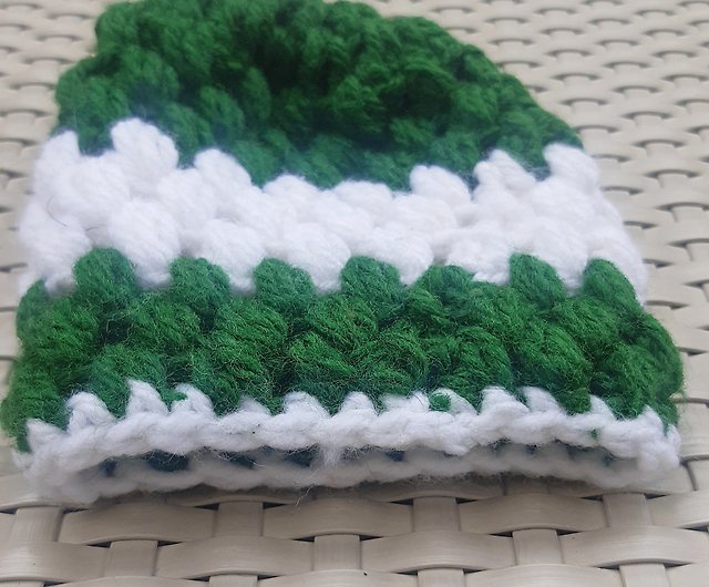 cover can green and white yarn crochet handmade - Shop luckyhandmade246  Other - Pinkoi