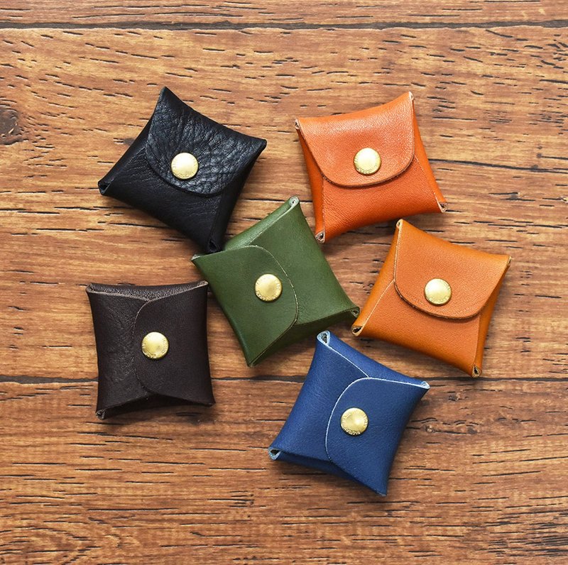 Tochigi Leather Square Coin Case Simple Coinpurse Accessorycase Made in Japan - Coin Purses - Genuine Leather Multicolor