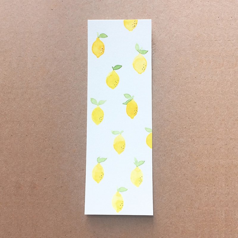 Cute exclusive hand-painted watercolor bookmark original painting non-printed couple friend gift fresh lemon reading bookmarks - ที่คั่นหนังสือ - กระดาษ สีเหลือง