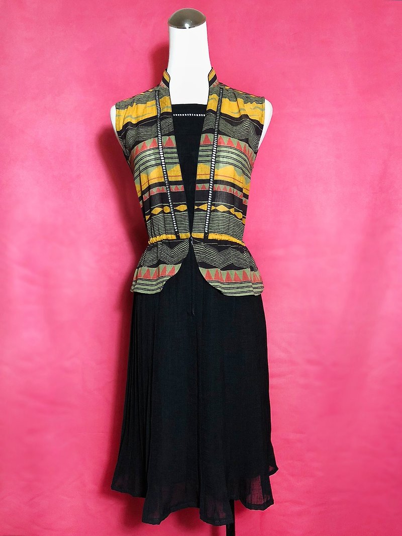 Totem Hollow Sleeveless Vintage Dress / Bring back VINTAGE abroad - ชุดเดรส - เส้นใยสังเคราะห์ หลากหลายสี