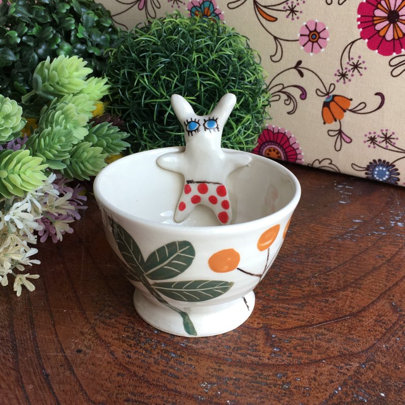 うさぎフリーカップ   Rabbit take bath cup - 茶壺/茶杯/茶具 - 陶 多色