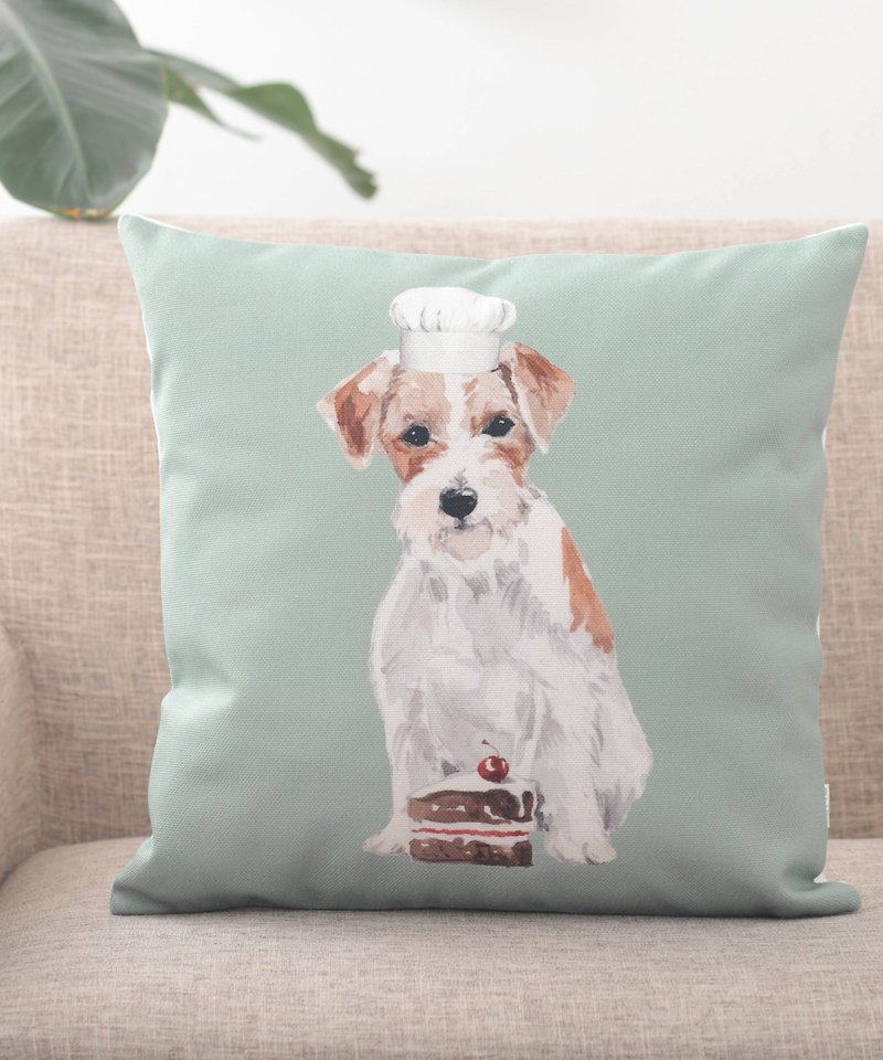 Jubilee Cushion Cover Dog Jack Russell Terrier Cake - หมอน - ผ้าฝ้าย/ผ้าลินิน หลากหลายสี
