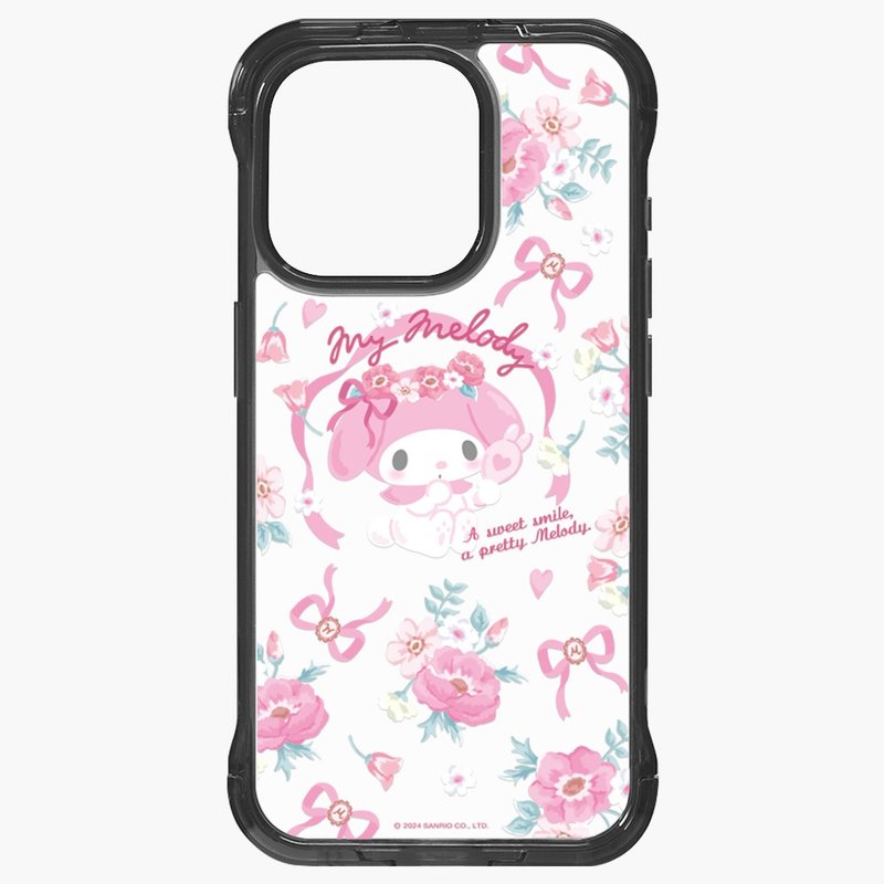 美樂蒂 小碎花懶人支架款【標準透黑】iPhone 16 15 14 Pro Max - 手機殼/手機套 - 其他材質 透明