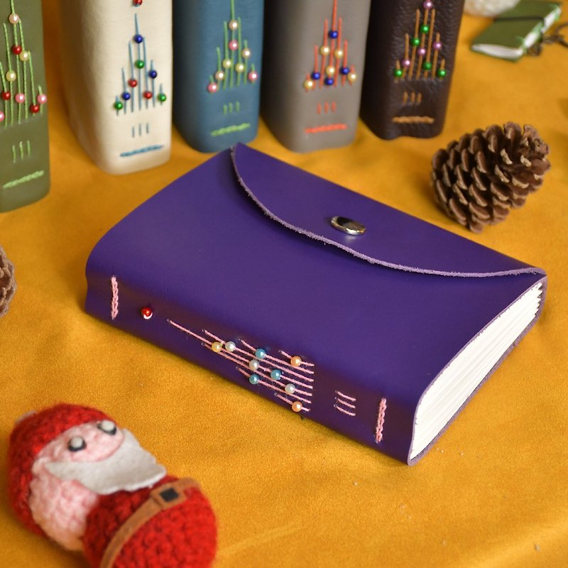 【快速出貨】聖誕樹皮革大書 - 紫 | 實驗系列 - 筆記簿/手帳 - 真皮 紫色