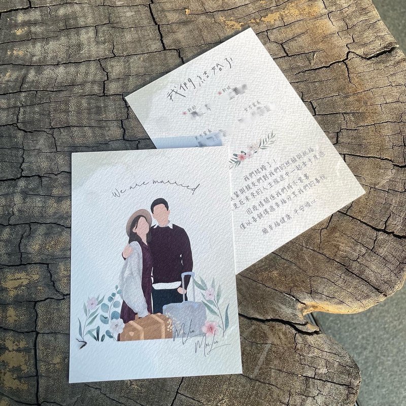 結婚書約/婚卡/喜帖/一卡多用 - 插畫/繪畫/寫字 - 紙 白色