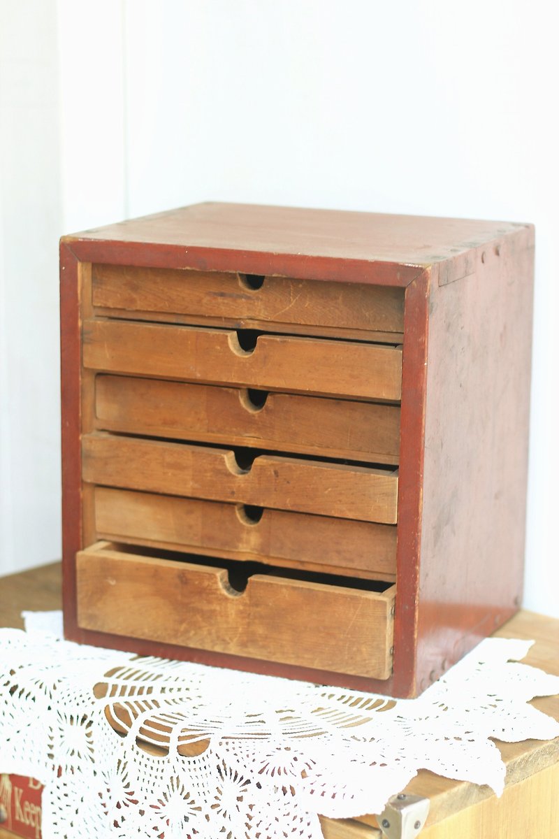 【Good day fetus】 Japanese vintage antique file storage cabinet - Storage - Wood Brown
