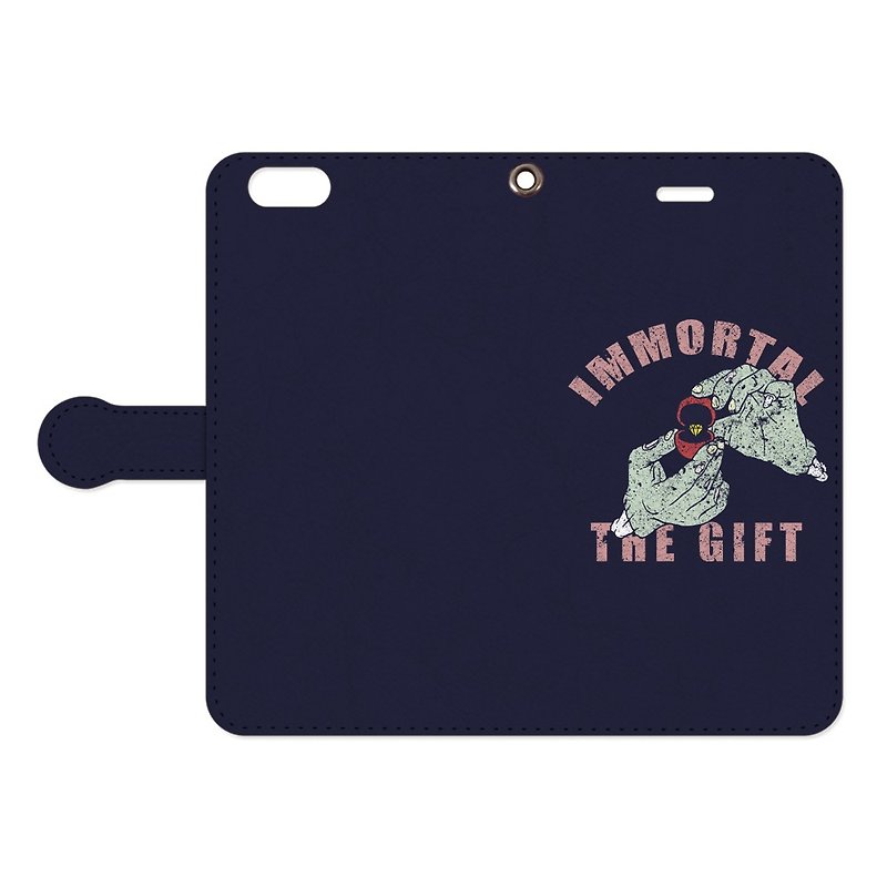 Notebook type iPhone case / immortal the gift - เคส/ซองมือถือ - หนังแท้ สีดำ