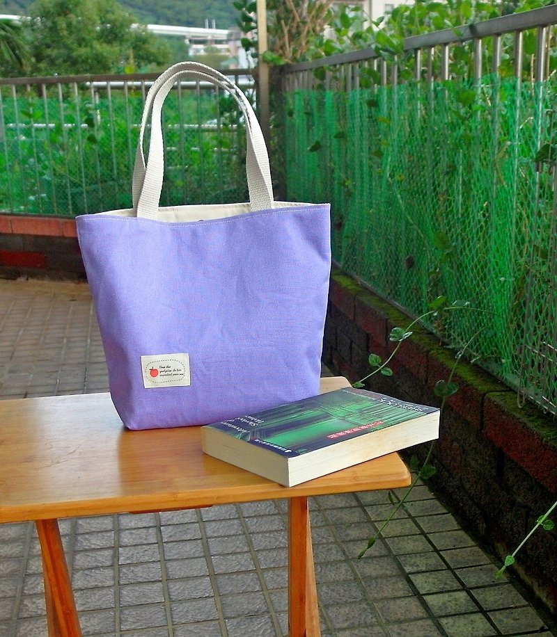 蓮藕紫馬卡龍手提袋    中型 - 手袋/手提袋 - 棉．麻 紫色