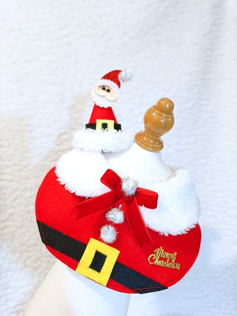 聖誕 耶誕節 聖誕老人 Xmas Santa 寵物圍巾/頸飾 - 貓狗頸圈/牽繩 - 棉．麻 紅色