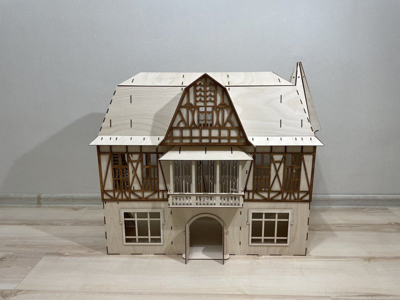 Fachwerk European Dollhouse | Wooden dollhouse | DIY Dollhouse kit - ของเล่นเด็ก - ไม้ 