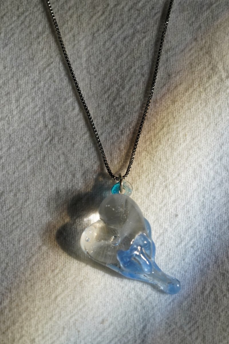 【melting heart】 - Necklaces - Glass Blue