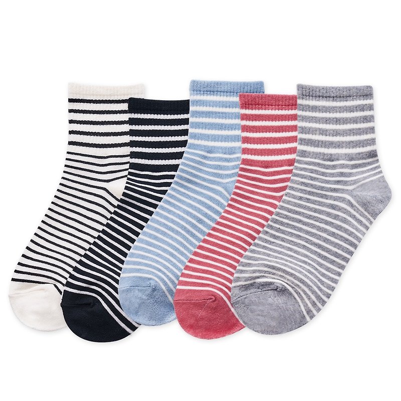 【ONEDER】Lycra elastic mid-calf socks 3 pairs set Korean style mid-calf socks made in Taiwan for women - Socks - Other Materials 