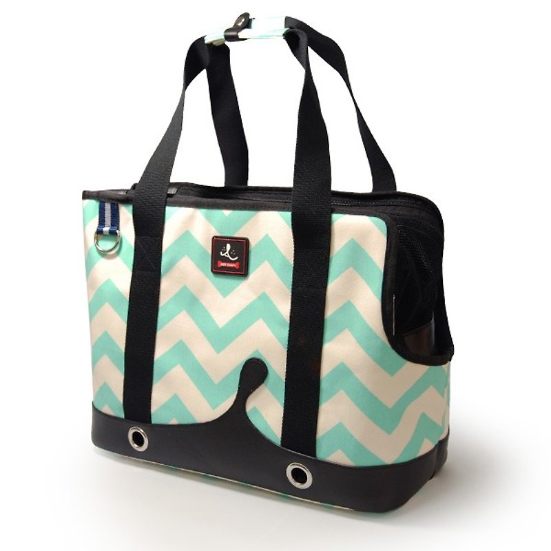 [Angy Chain An Qi circle] Internet window Tote pet bag _ wave pattern - Pet Carriers - Polyester Green