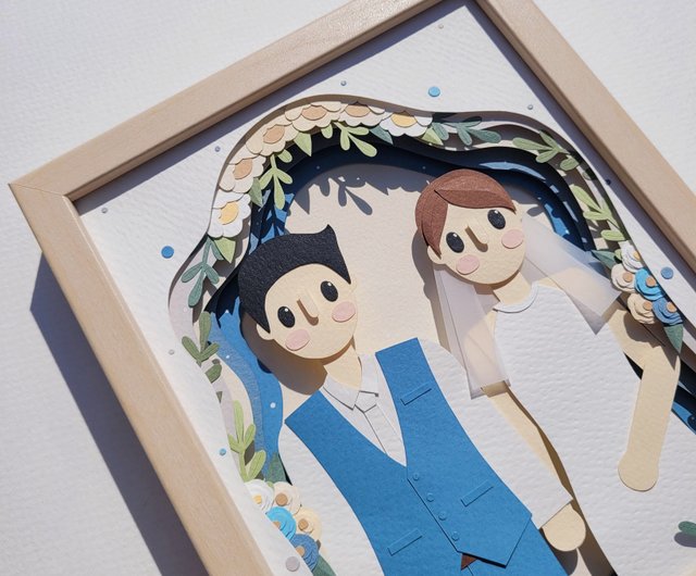 Layered custom papercut frame: wedding day theme. - Shop lita-craft Picture  Frames - Pinkoi