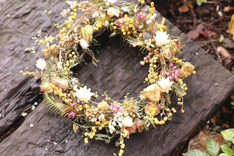 [Good] Kasuga Japanese hand-made wreath of natural wild wind - ตกแต่งต้นไม้ - พืช/ดอกไม้ 