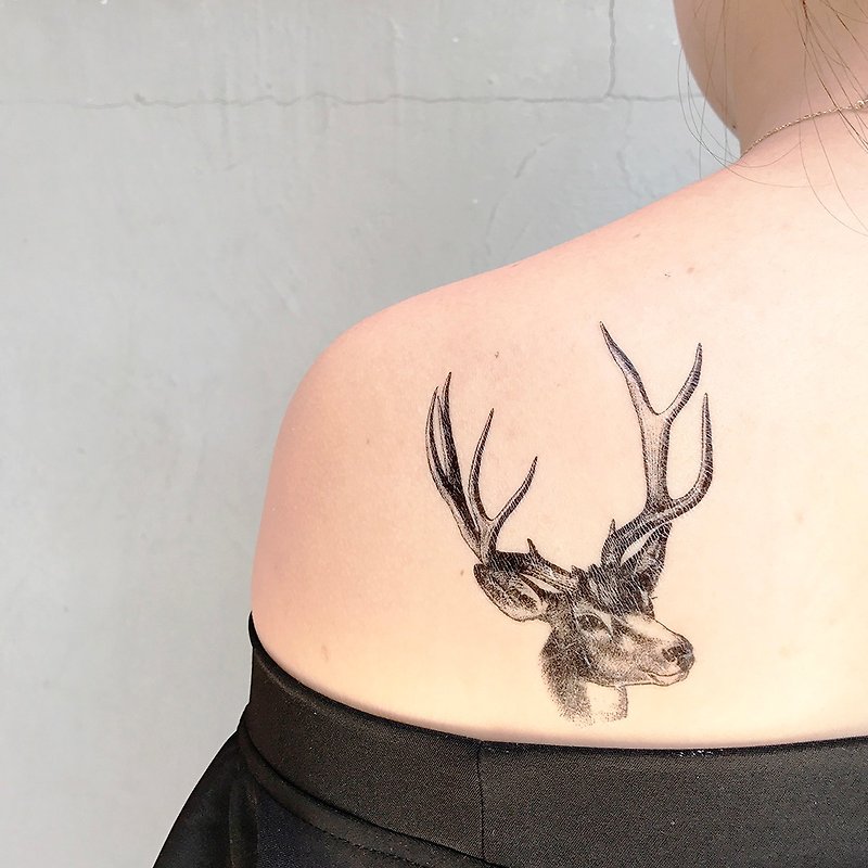 | 迷人的鹿 | 2入紋身貼紙  花草系微刺青  鹿 論吸引力這件事 - 紋身貼紙 - 紙 
