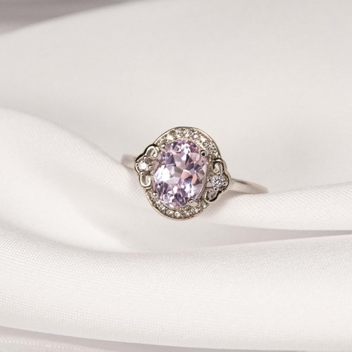A Jewelry 孔賽石 2月生日石 純銀戒指