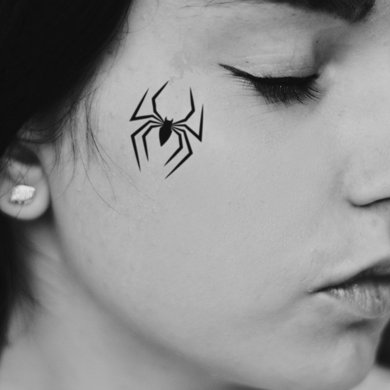 ohmytat 简单蜘蛛 simple spider 刺青图案纹身贴纸 (4 张)