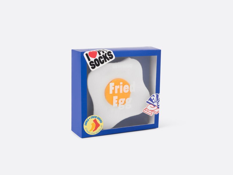 EAT MY SOCKS襪子/早餐系列/煎蛋(2入) - 襪 - 棉．麻 