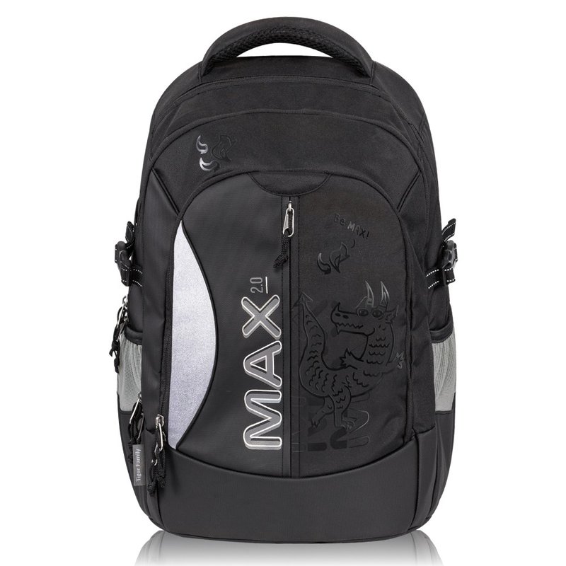 MAX2.0 超輕量護脊書包 Pro 2S-黑龍神獸 筆電可 多隔層 可摺疊版 - 後背包/背包/書包 - 防水材質 