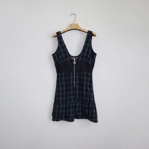 vintage tops 【お取り置き】 Pumpkin Vintage. TOMMY HILFIGER jeans check tank top zip