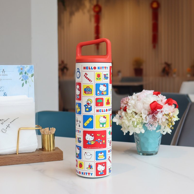 【HELLO KITTY】不鏽鋼真空提把保溫杯660ml-經典款 - 保溫瓶/保溫杯 - 不鏽鋼 紅色