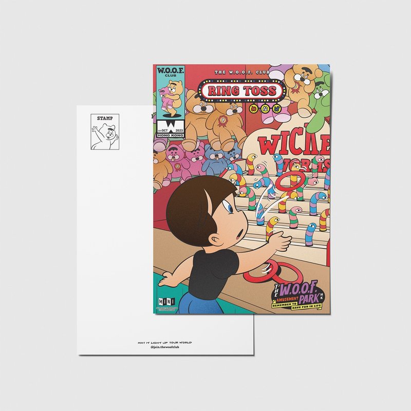 W.O.O.F. Park 系列明信片 - 套圈圈 - 卡片/明信片 - 紙 多色