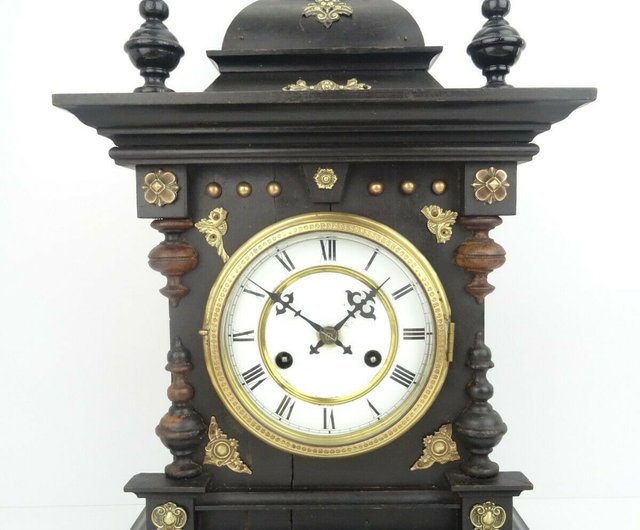 German Antique Mantel Bracket Clock Art Deco Junghans Castle 1920s