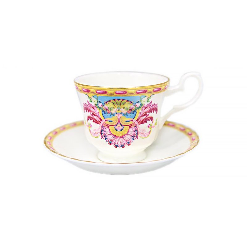 UK RK | Blenheim Palace Series 22K Gold 230ml Bone China Cup and Plate Set - Teapots & Teacups - Porcelain White