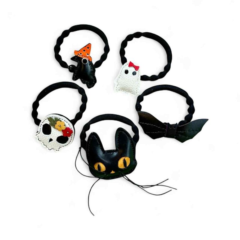 Genuine Leather Hair Tie - 髮夾/髮圈 - 真皮 黑色