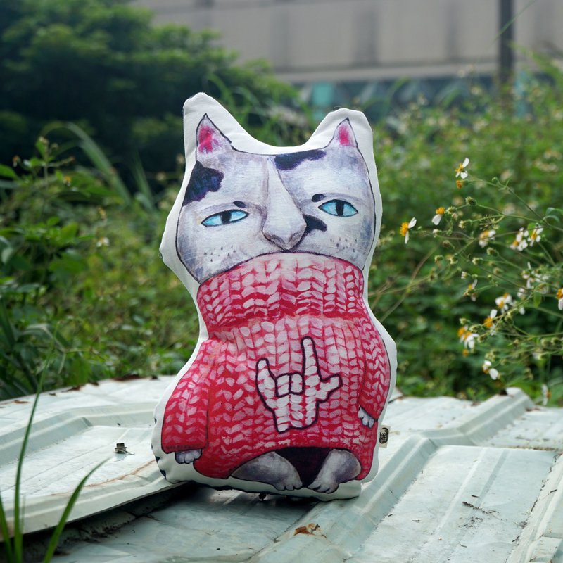 浪浪抱枕 X 靜坐系列 * LOVE CAT - 枕頭/抱枕 - 紙 