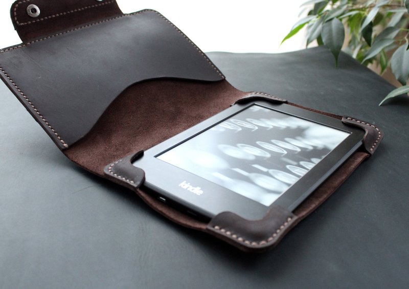 Kindle Paperwhite 11 2021 leather case Coffee brown Kindle cover Ereader case - เคสแท็บเล็ต - หนังแท้ สีนำ้ตาล