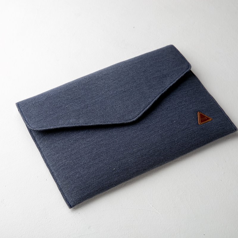 青い素朴な封筒ラボトップソフトケース - PCバッグ - コットン・麻 ブルー