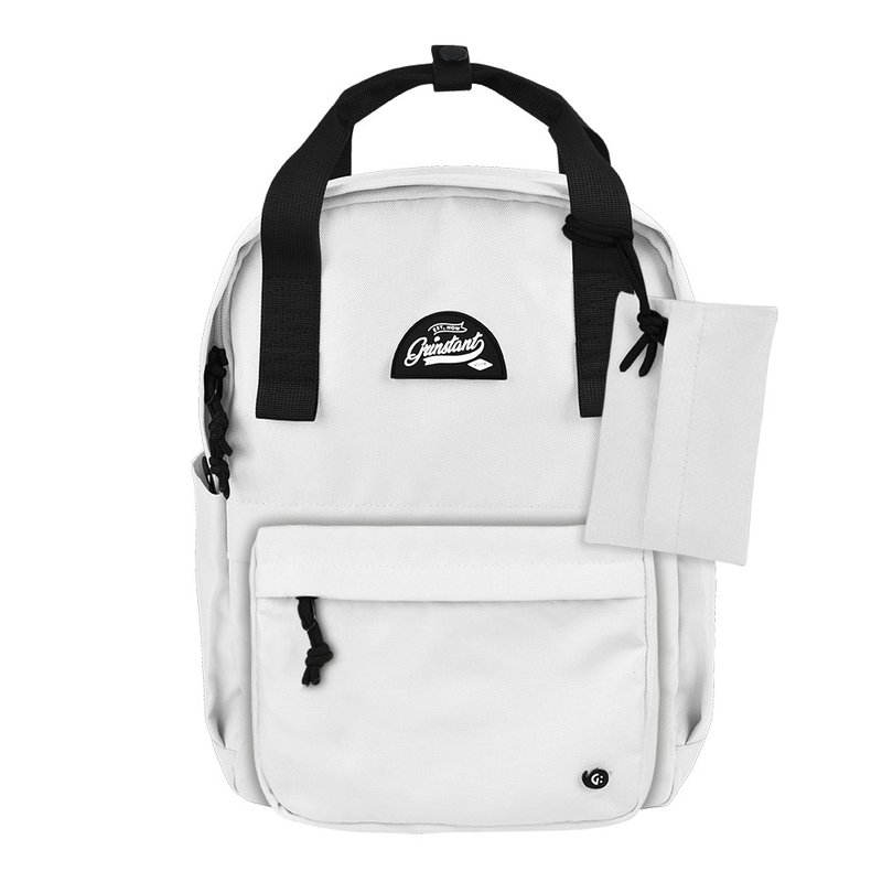 Grinstant mix and match detachable 13-inch backpack-black and white series (white) - Backpacks - Polyester White