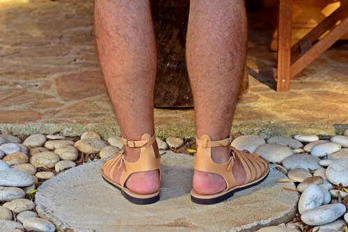 Men Women Leather Sandals Handmade Greek Gladiator Sandals from