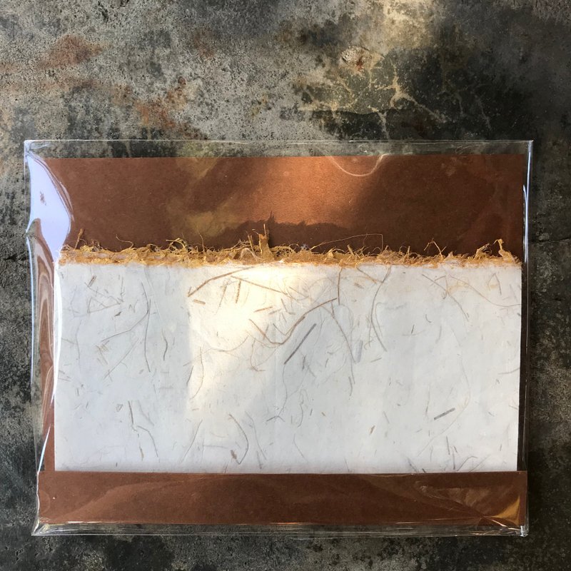 Letter paper / Linen paper handmade paper / beige / small / rough edge lacquer / tracing paper envelope - Envelopes & Letter Paper - Paper Gold