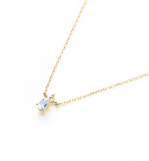 raspia K18 ブルームーンストーン&ダイヤモンドのネックレス ~Ello Lilas~ 6月誕生石