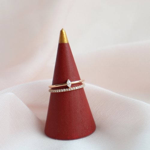 Gezzi Jewelry 18k鑽石戒指馬眼形鑽石戒指