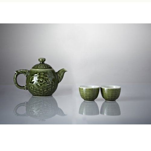 乾唐軒ACERA活瓷-新生活心感動 勢在必得茶具組 / 綠釉 / 一壺+六杯