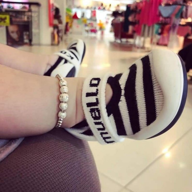 Korean Ggomoosin toddler socks and shoes - Striped Mary Jane - รองเท้าเด็ก - ผ้าฝ้าย/ผ้าลินิน 