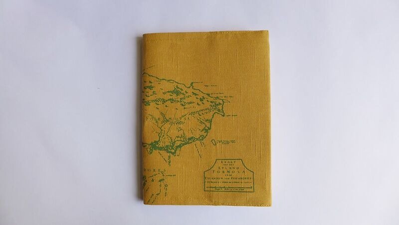 地圖布筆記本・黃 - 筆記簿/手帳 - 其他材質 黃色