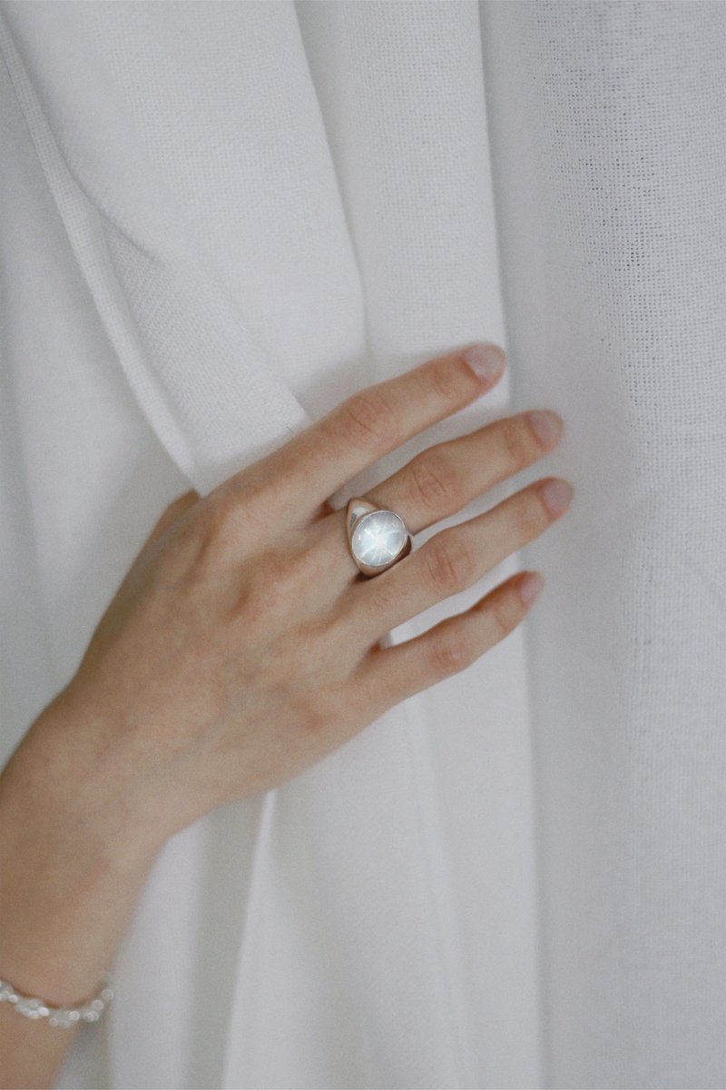 Hoshino Ring Hoshino Star Rose Quartz Ring - General Rings - Sterling Silver Pink