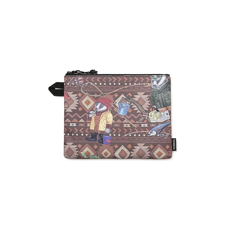 Filter017 Mix Badger Pattern Pouch - Toiletry Bags & Pouches - Cotton & Hemp 