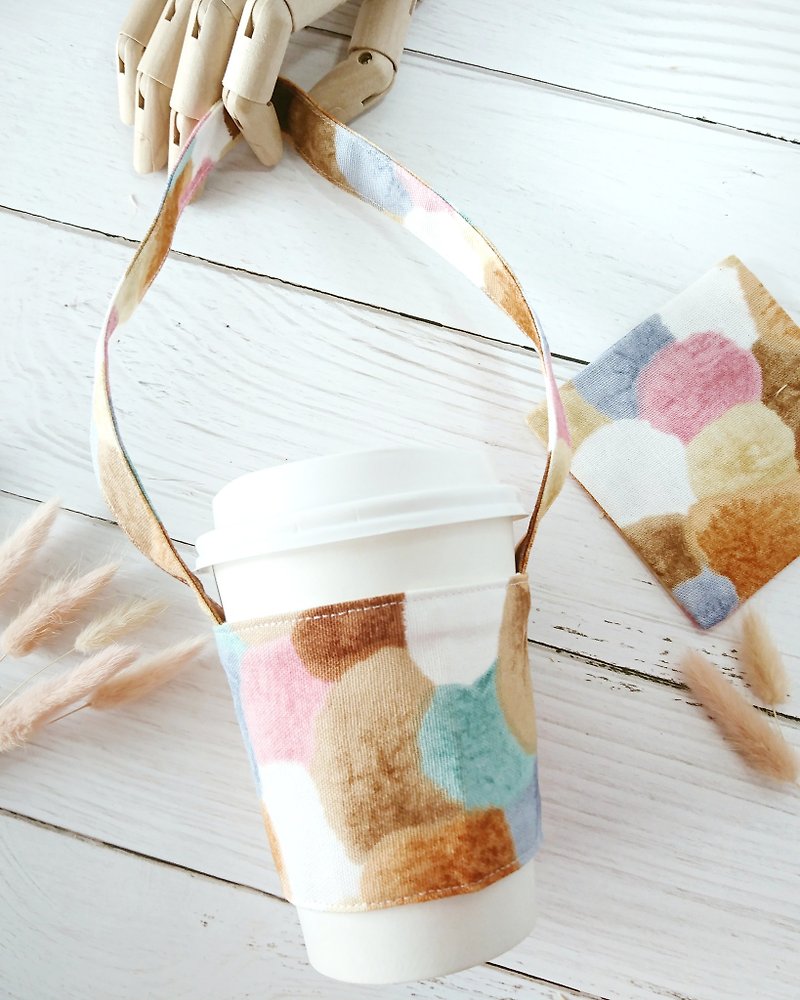 Valentine's Day Gift [Delicious Cotton Candy Series] Eco-friendly Cup Holder Loves the Earth - Beverage Holders & Bags - Cotton & Hemp Multicolor