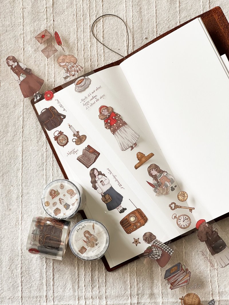 A Vintage Dream PET Tape with Kiss Cut - 紙膠帶/和紙/PET - 其他材質 