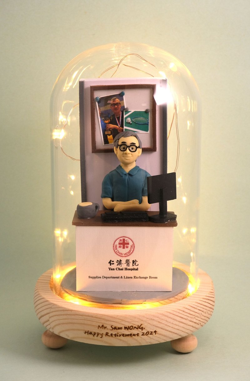榮休記念小禮品,可客製名字.提供相片客製人物造型(辦公室造型) - 擺飾/家飾品 - 黏土 