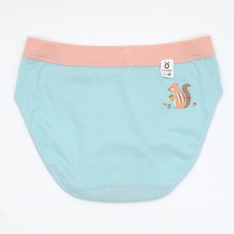 Silver fiber antibacterial women's underwear-Striped Squirrel (suitable for moms or big girls 45-72kg) - ชุดชั้นในผู้หญิง - ผ้าฝ้าย/ผ้าลินิน สีน้ำเงิน